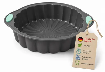 Immagine prodotto di Stampo in silicone per friggitrice ad aria, ideale per torte - diametro 20 cm - inserto in silicone senza BPA, resistente al calore fino a 230 °C