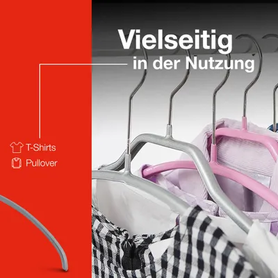 Mawa Kleiderbügel Set – 10 Stück, Rutschfeste Euro-Serie, Platzsparend, Made In Germany, Gold