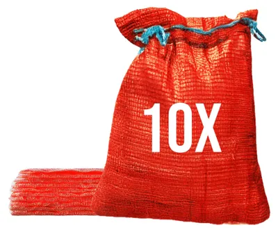 Produktbild von Bazko 10x Raschelsäcke 42x60 cm 15 kg | rot | Netzsäcke mit Zugband