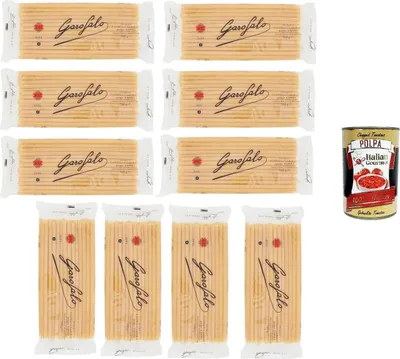 Produktbild von Garofalo Ziti Alla Napoletana N°4-15 Nudeln aus Hartweizengrieß Gragnano IGP 10x500gr+ Italian Gourmet polpa 400g