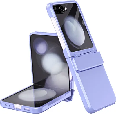 Produktbild von Handyhülle für Samsung Galaxy Z Flip 5 Scharnierschutz Hart Robuste Stoßfest Hülle mit Displayschutz Lila