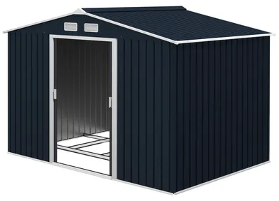 Produktbild von Gartenhaus mit Schiebetš¹ren, 2,77 x 1,95 x 1,92 cm, Metall, anthrazitgrau