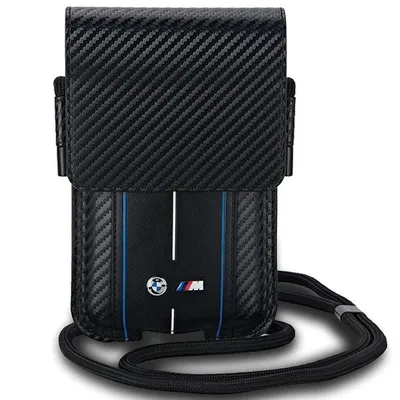 Produktbild von Bmw Carbon &amp; Blau Streifen Telefon Tasche - Schwarz