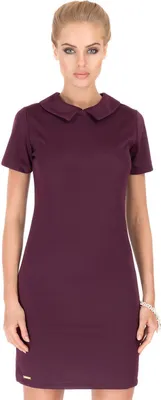 Produktbild von Damen Kleid Minikleid Top mit Kragen; Pflaume/L/40