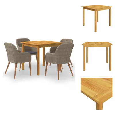 Produktbild von vidaXL 5-tlg. Garten-Essgruppe Braun -  Gartenmöbel-Sets