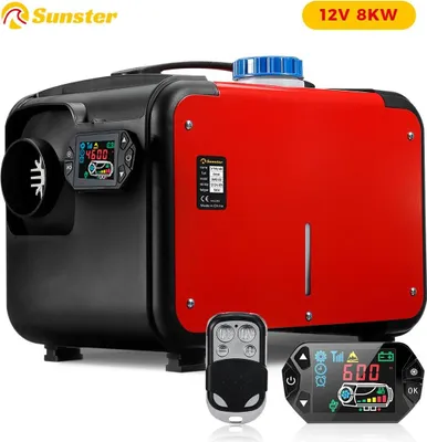Produktbild von Diesel Luftheizung - Standheizung 8 kW 12V - LCD-Bedienung - Tank 5 L -  - Für Auto, Boot, Wohnmobil - Schwarz
