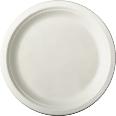 Image de PAPSTAR Assiette en canne à sucre "pure" ronde Diamètre : 230 mm blanc 12 pièces