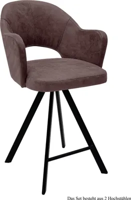 Produktbild von Thekenstuhl drehbar (2er-Set) Diandra 59x104x61 Schwarz/Braun