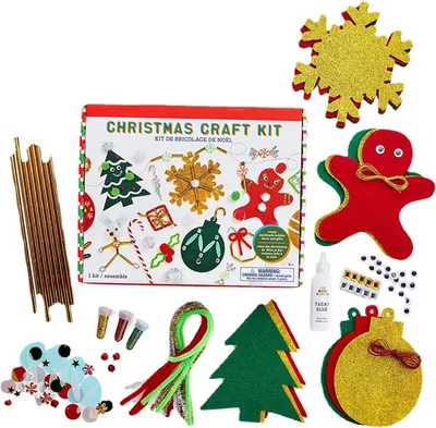 Produktbild von Weihnachts Bastelset für Kinder - Kreativität & Feinmotorik spielerisch fördern - Inklusive Materialien für festliche Dekoration