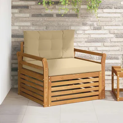 Produktbild von "SALE 2026"Outdoor-Sofagarnitur/Couchgarnitur - CLORIS - Outdoor-Möbel - für Garten/Terrasse - Massives Akazienholz und Polyester Natur - Gartensofas NeuMöbel805804