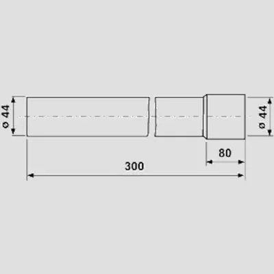 Produktbild von Sanit 01.465.01..0000 Spülrohrverlängerung D=44mm L=30cm mit Muffe weiß 01465010000