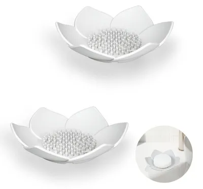Immagine prodotto di 2 portasapone in silicone con scarico, colore bianco