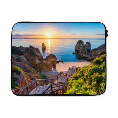 Produktbild von MuchoWow® Laptop Hülle 15 Zoll Strand - Meer - Portugal Laptoptasche - Laptoptasche - Sleeve - Rundum-Schutz