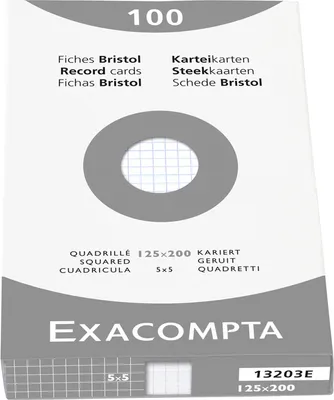 Produktbild von EXACOMPTA Karteikarten 100 x 150 mm kariert weiß 100 Karteikarten