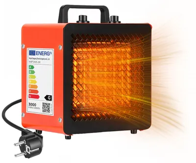Zdjęcie produktu dla Grzejnik elektryczny Vigevee, 3000 W, 3 stopnie mocy, termostat do 85 °C, do pomieszczeń o powierzchni około 30 m², kolor czerwony