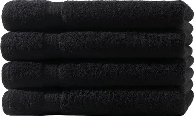 Produktbild von 4er Set Frottee Gästetücher Elegance 30x50 cm 100% Baumwolle 500 gsm Gästetuch schwarz