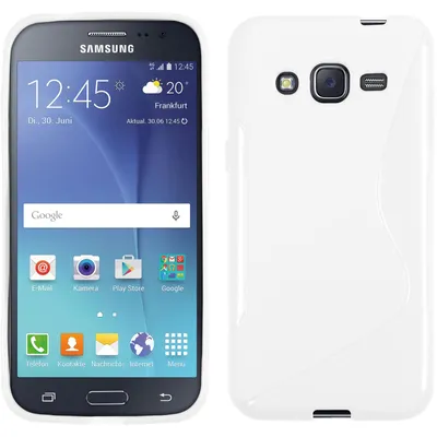 Produktbild von PhoneNatic Case kompatibel mit Samsung Galaxy J2 (2015) - weiß Silikon Hülle S-Style Cover