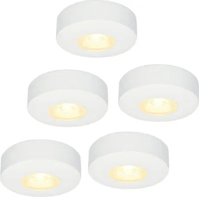 Produktbild von hoftronic LED Aufbaustrahler 3W 2700K IP44 Weiß Set 5 Stück