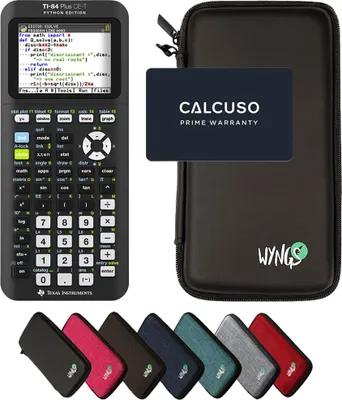 Produktbild von TI-84 Plus CE-T Python Edition inkl. WYNGS Schutztasche Schwarz - Grafikrechner - Basic Set