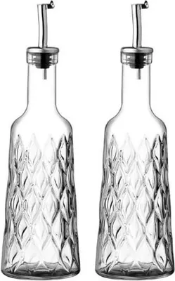 Produktbild von Pasabahce Leafy 2er Set Öl- & Essigflasche aus Glas 380 ml mit Ausgießer