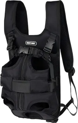 Produktbild von Atmungsaktive Tragbar Hunderucksack, Verstellbar Haustier Rucksack, Schwarz, L