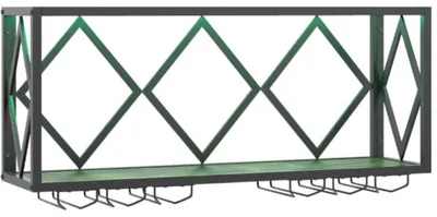 Image de Support mural pour bouteilles de vin avec éclairage LED JV13103, noir