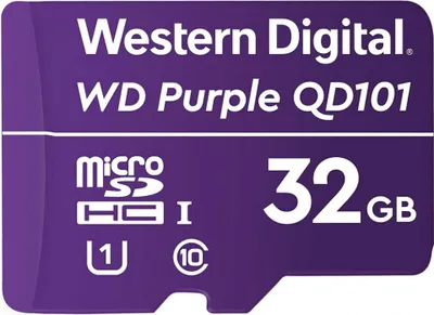 Produktbild von WD Purple SC QD101 WDD032G1P0C - Flash-Speicherkarte - 32 GB - UHS-I U1 / Class10 - microSDHC - lila