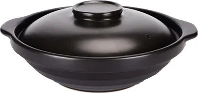 Imagen del producto de Olla para horno multifuncional con tapa decorada, ideal para servir platos calientes como bibimbap y sopa, con boca ancha y resistente al calor