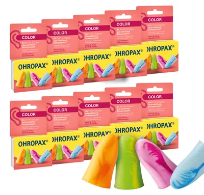 Produktbild von OHROPAX Color Ohrstöpsel – 10x8 Stück, KI-generiertes Bild