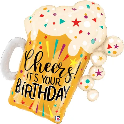Produktbild von 27" Folienballon Shape Bierkrug Cheers! It´s your Birthday | 69 cm