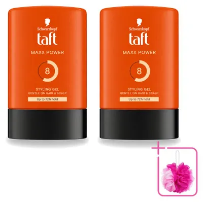 Productafbeelding van 2 x Taft Men Maxx Power Gel 8 - Haargel - 300 ml - Voordeelverpakking - 2 stuks