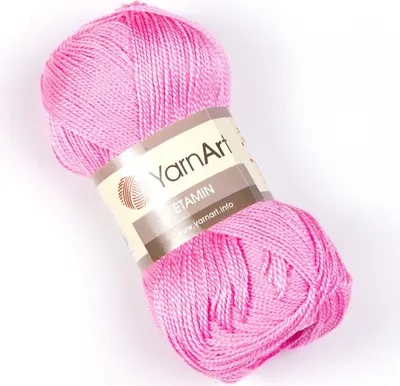 Produktbild von YarnArt Etamin 436 – Zartes Häkelgarn in Bonbonrosa, ideal für feine Amigurumi & Spitzenarbeiten – 100%.Polyacryl, ultraweich & formstabil