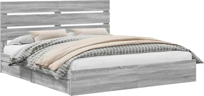 Obrázek produktu pro vidaXL Úložná postel šedá Sonoma 200 x 200 cm materiál na bázi dřeva