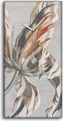 Produktbild von Wanduhr Bürouhr Leinwand Bild Geräuschlos 30x60 Gemälde Blumen Pflanzen Kunst - weiße Hände