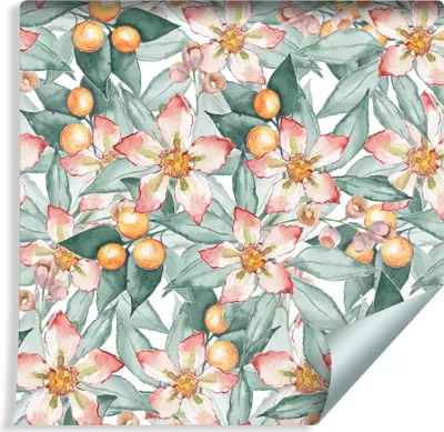 Produktbild von 10m VLIES TAPETE Rolle Natur Aquarell Blätter BLUMEN XXL
