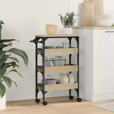 Produktbild von Küchentrolley Sonoma-Eiche 53 x 20 x 76 cm Holzwerkstoff - Servierwagen DE1764