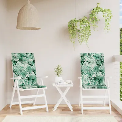 Produktbild von The Living Store Hochlehner-Auflagen 2 Stk. Blattmuster Oxford-Gewebe