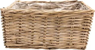 Produktbild von Pflanzkorb Leah Bali Naturfaser 30 x 30 x 14 cm grau braun inkl. Pflanzfolie