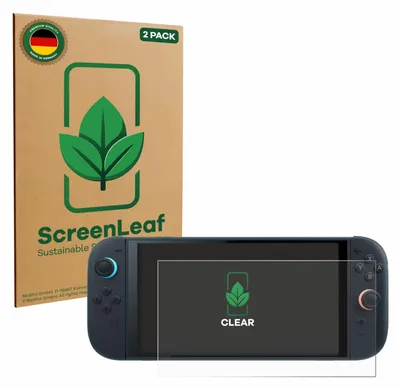 Produktbild von 2x ScreenLeaf Schutzfolie für Nintendo Switch 2 nachhaltiger Displayschutz Display Schutz Folie Klar Transparent