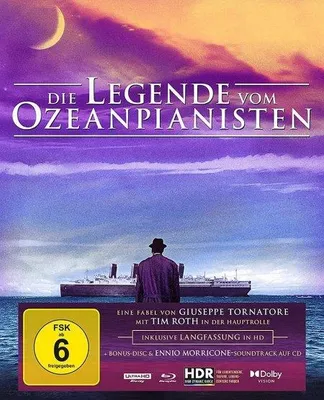 Produktbild von PLAION Die Legende vom Ozeanpianisten (Special Edition, 4K-UHD+3 Blu-rays+CD), Film, CD/Blu-ray, Deutsch, Englisch, 121 min, The Legend of 1900, Drama