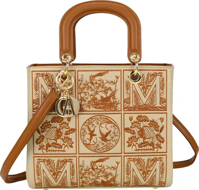 Immagine prodotto di Gallantry, borsa da donna Isalda con stampa paesaggistica, ciondolo e tracolla, beige