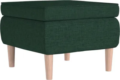 Produktbild von vidaXL Hocker mit Holzbeinen Dunkelgrün Stoff