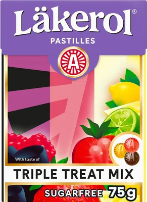 Produktbild von Läkerol Triple Treat Mix sugarfree Big Pack 75g