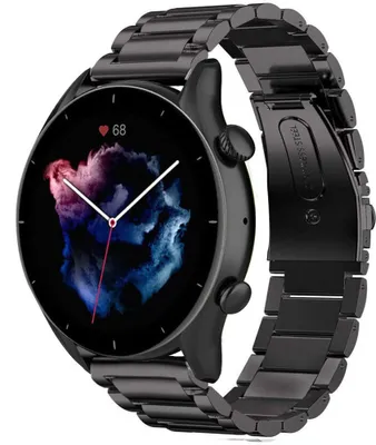 Produktbild von Strap-it Amazfit GTR 3 Titanarmband (Schwarz)