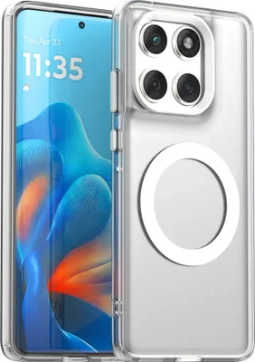 Image de Etui magnétique pour Motorola Edge 60 Fusion, Etui antichoc fin, mat et translucide, blanc