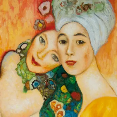 Obrázek produktu pro Gustav Klimt art print obraz - Dva přátelé, 1916 - 1917 (70 x 70 cm)