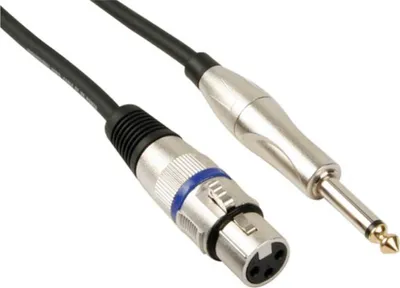 Produktbild von HQ-Power XLR-Klinkenkabel, 1 x XLR weiblich, 1 x Klinkenstecker 6.35 mm männlich, Mono, 6 m, perfekt