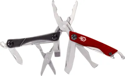 Immagine prodotto di Gerber Mini-Tool Dime Grigio-Rosso Pinze Lama Forbici Pulisci Unghie Apripacchi Cacciavite Piatto Anello