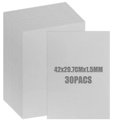 Productafbeelding van 30 Stuks Grijs Karton A3 29,7x42 Cm, 1,5 mm dik voor boekbinden en knutselen