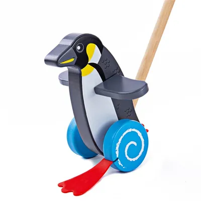 Zdjęcie produktu dla Drewniany jeździk pingwin Bigjigs Baby